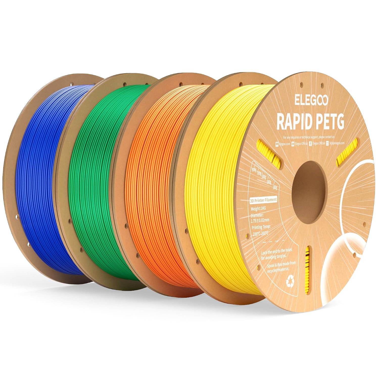Detalle de ELEGOO Rapid PETG Filament 1.75mm Bundle 4KG (High-speed up to 600mm/s)