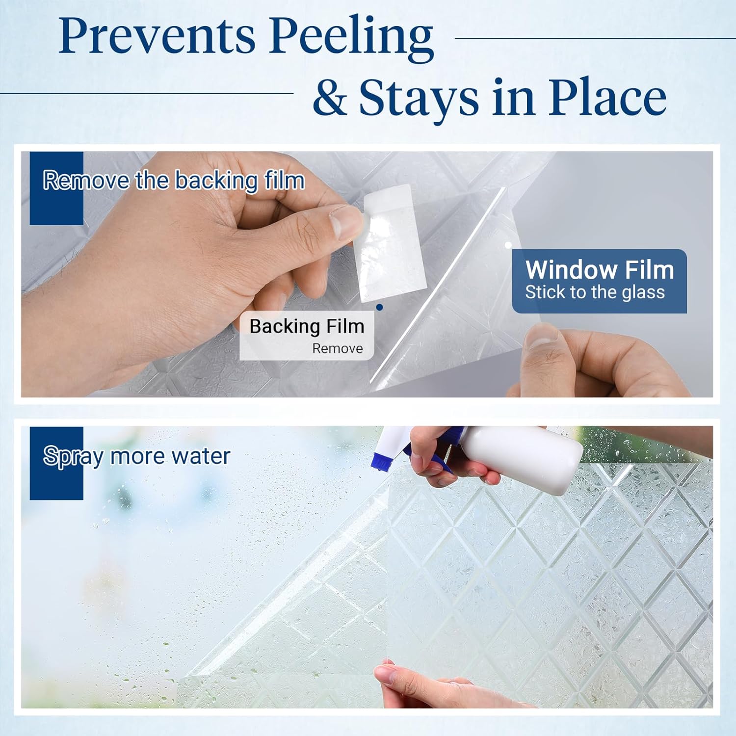 Detalle de Haton YRS-A020 Window Privacy Film, Decorative Lattice Vinyl, Static Cling, 17.5" x 78.7