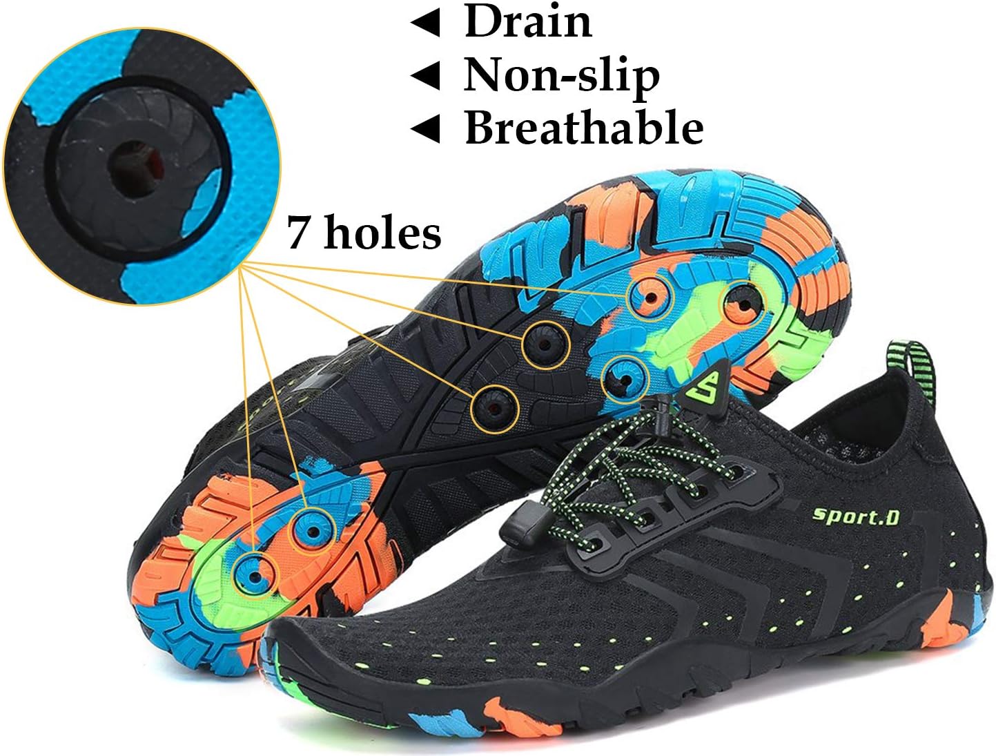 Thumbnail 5 de SAGUARO Water Shoes: Breathable, Quick-Drain Beach Shoes for Swim and Sand (UK Sizing 2.5–13)