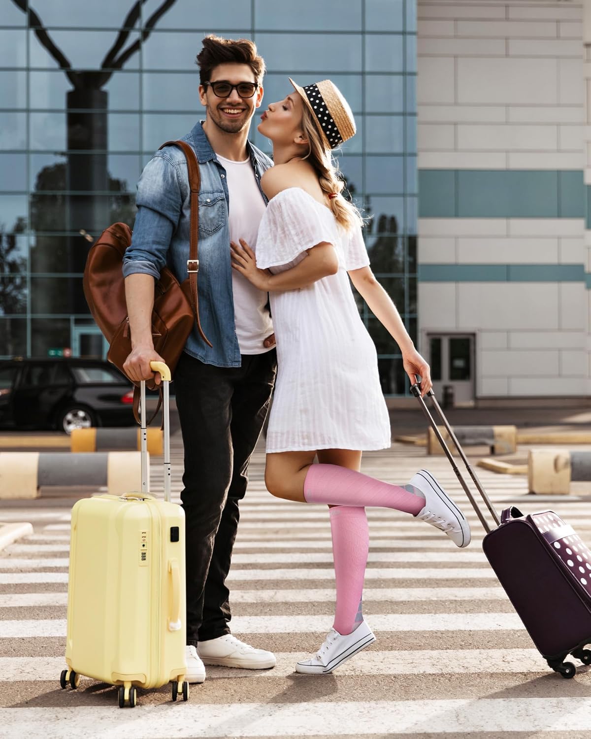 Thumbnail 5 de CAMBIVO Compression Socks for Women & Men – 2 Pairs, Knee-High Support for Calf & Ankle, Flight, Travel, Maternity