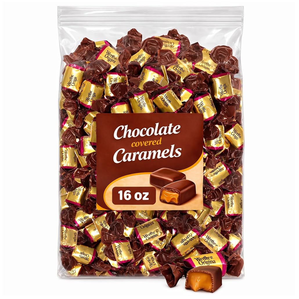 Detalle de GEEOOLLAH Chocolate Covered Caramels, 1 lb Bag, Approx. 50 Pieces