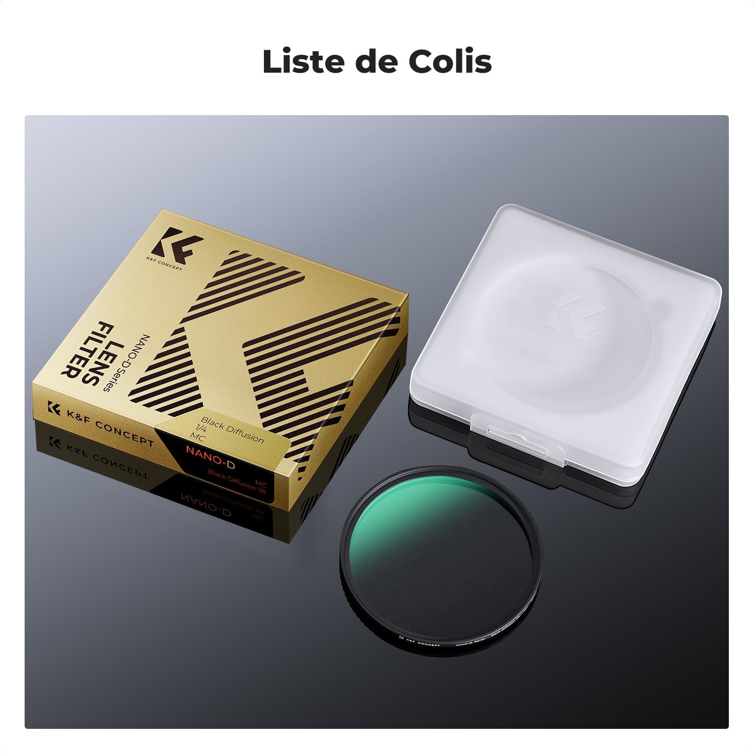 Thumbnail 6 de K&F CONCEPT Filtre Black Diffusion 1/4 67mm
