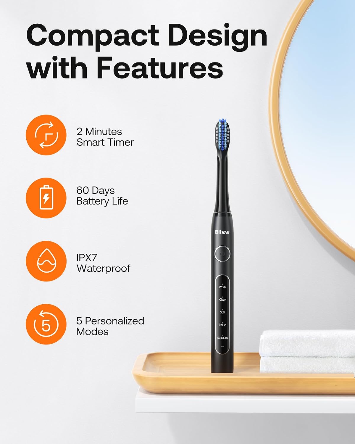 Thumbnail 6 de Bitvae D2 Ultrasonic electric toothbrush 8 heads 🪥