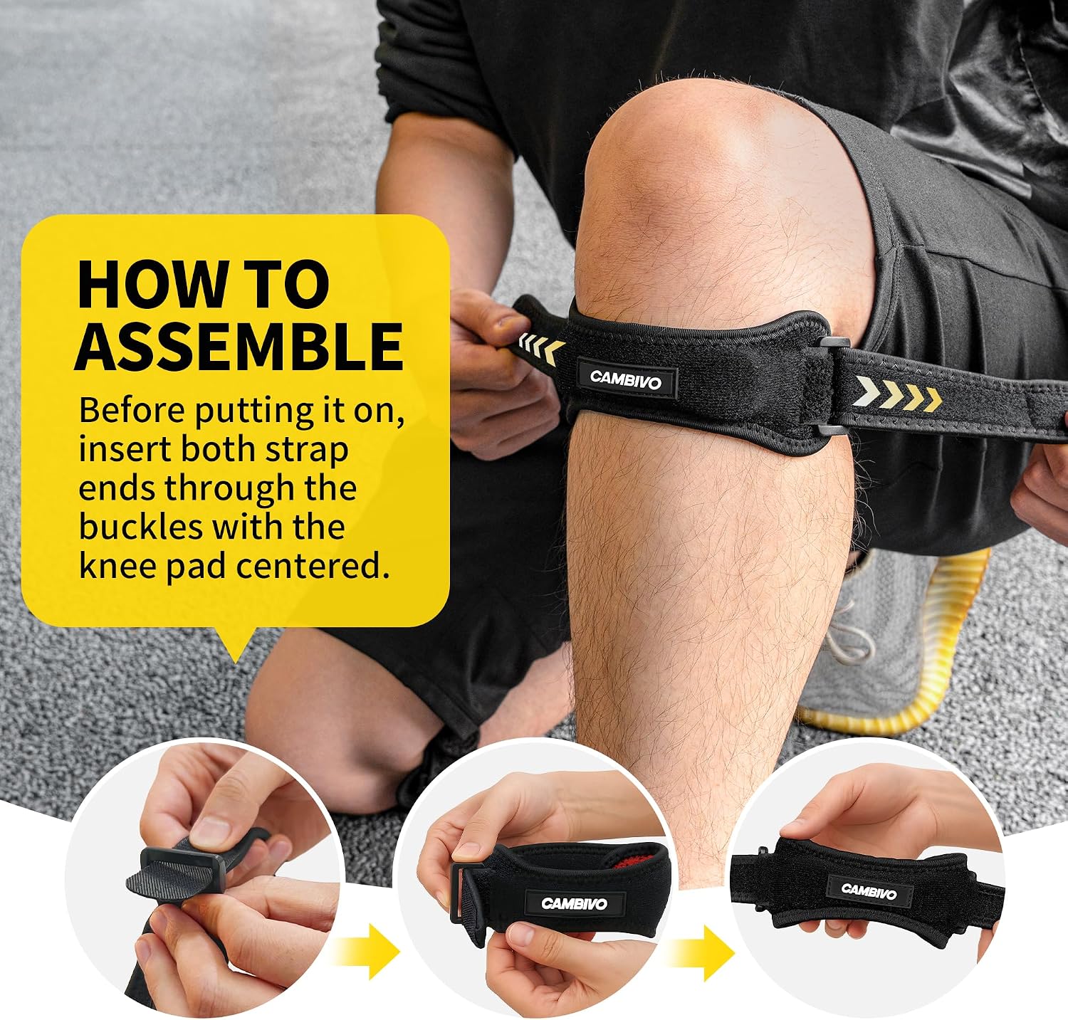 Detalle 2 de CAMBIVO 2 Pack Patella Tendon Knee Strap