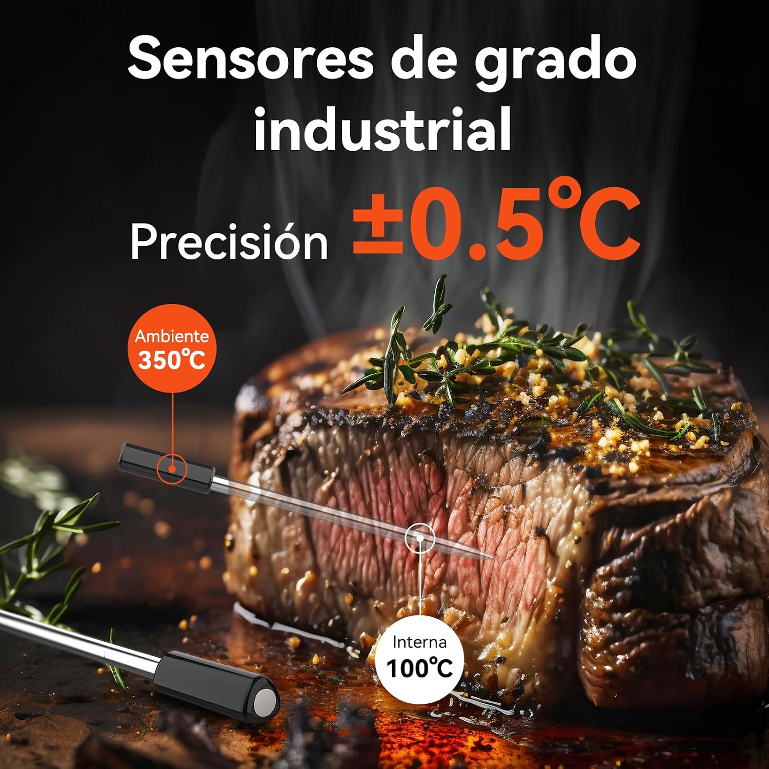 Detalle de Meatmeet Pro termómetro inalámbrico para carne