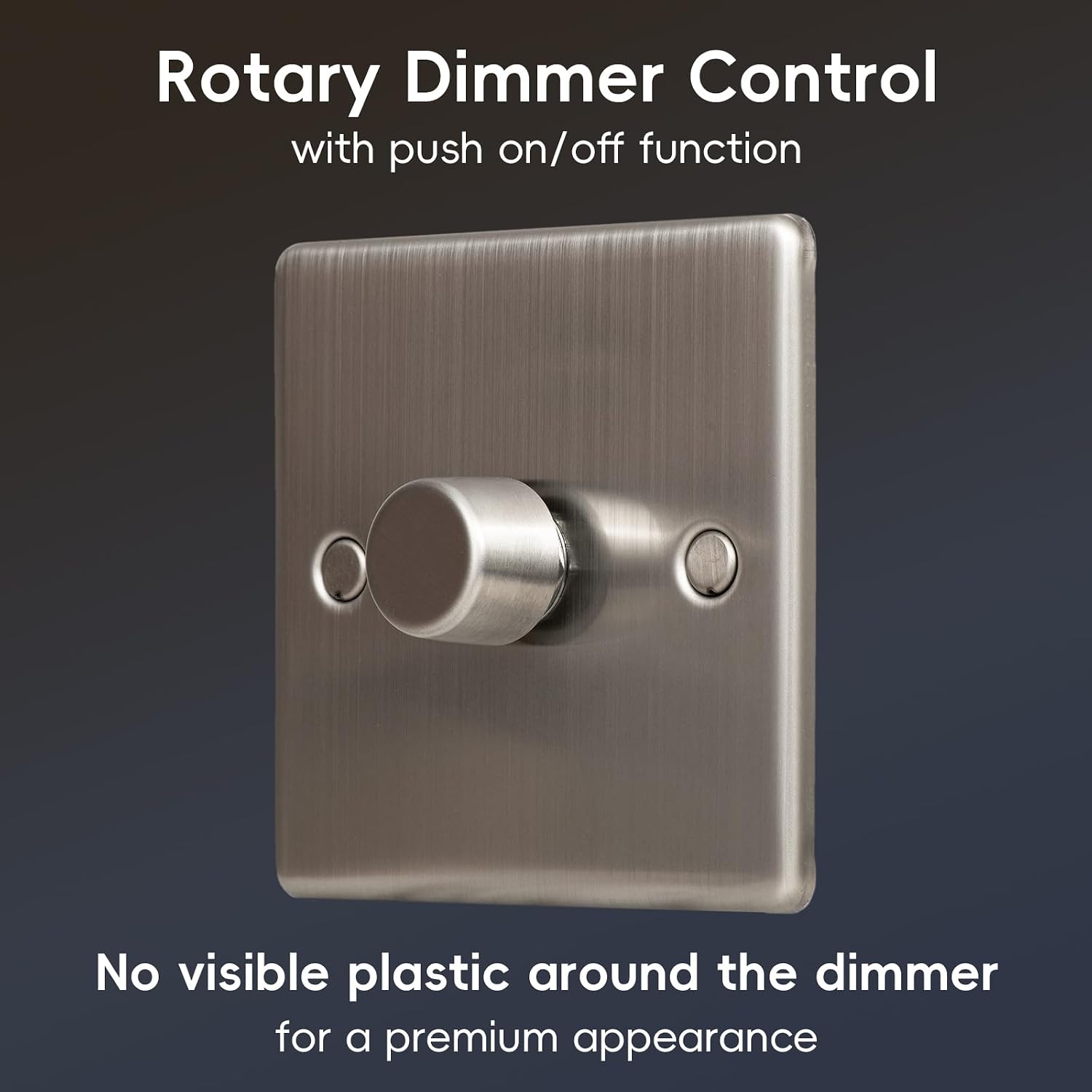 Detalle de Nottac Dimmer Light Switch with Trailing Edge Technology | 1 Gang 2 Way (Brushed Steel)