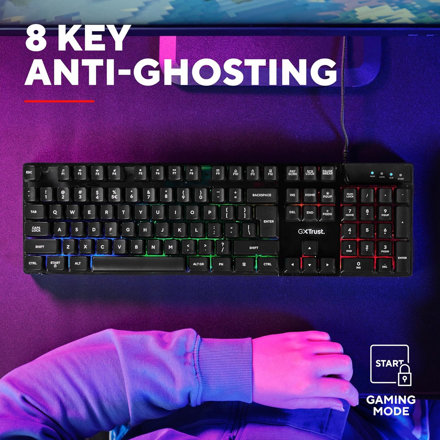 Thumbnail 4 de Trust GXT 835 Azor Gaming Keyboard UK
