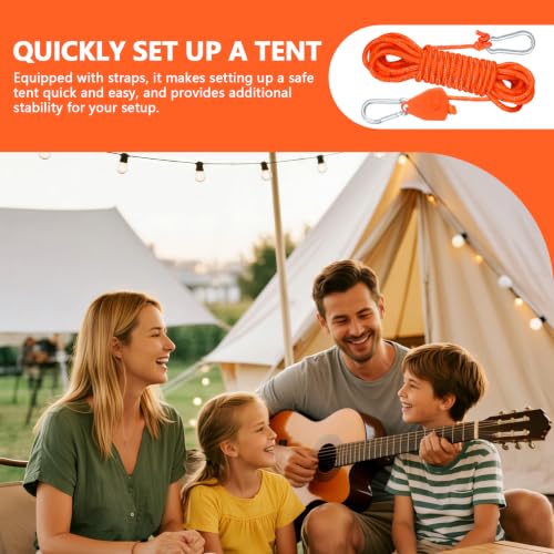 Thumbnail 4 de LEIMEND Abspannseile mit Seilspanner Set 6Stk Zeltschnur 6Stk Zeltheringe – robustes Camping- und Outdoor-System