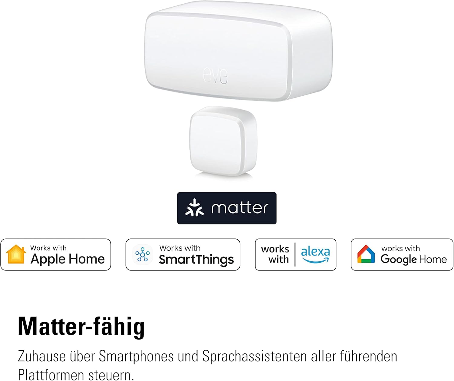 Thumbnail 1 de Eve Door & Window (Matter) 3er Set – smarter Kontaktsensor für Tür & Fenster mit Thread