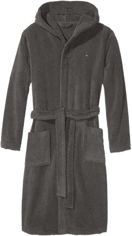 Detalle de Tommy Hilfiger Peignoir de Bain Homme Col Tissu Éponge — Confort intemporel et logo discret