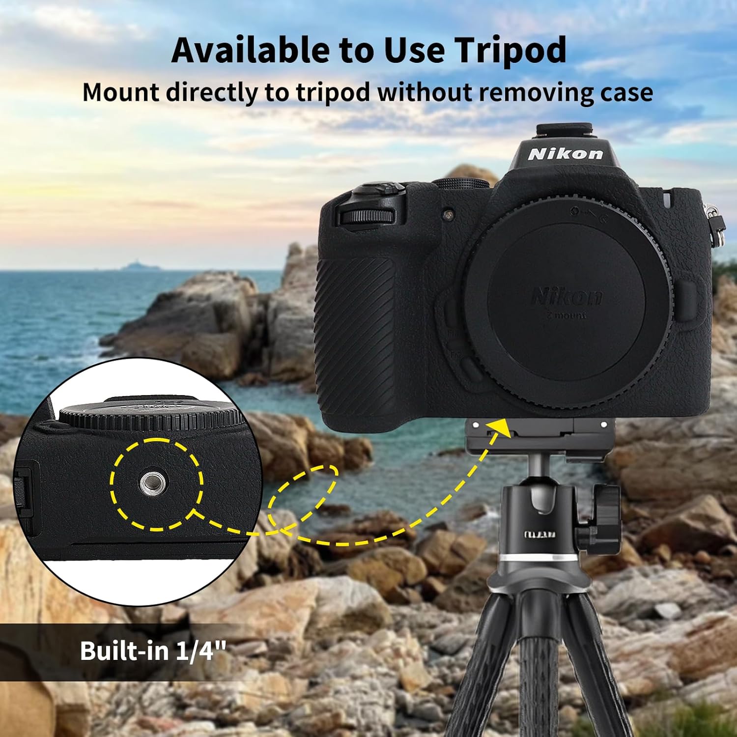 Thumbnail 5 de Rieibi Z50II Frosted Silicone Protective Case for Nikon Z50II Mirrorless (Cover Only) - Black