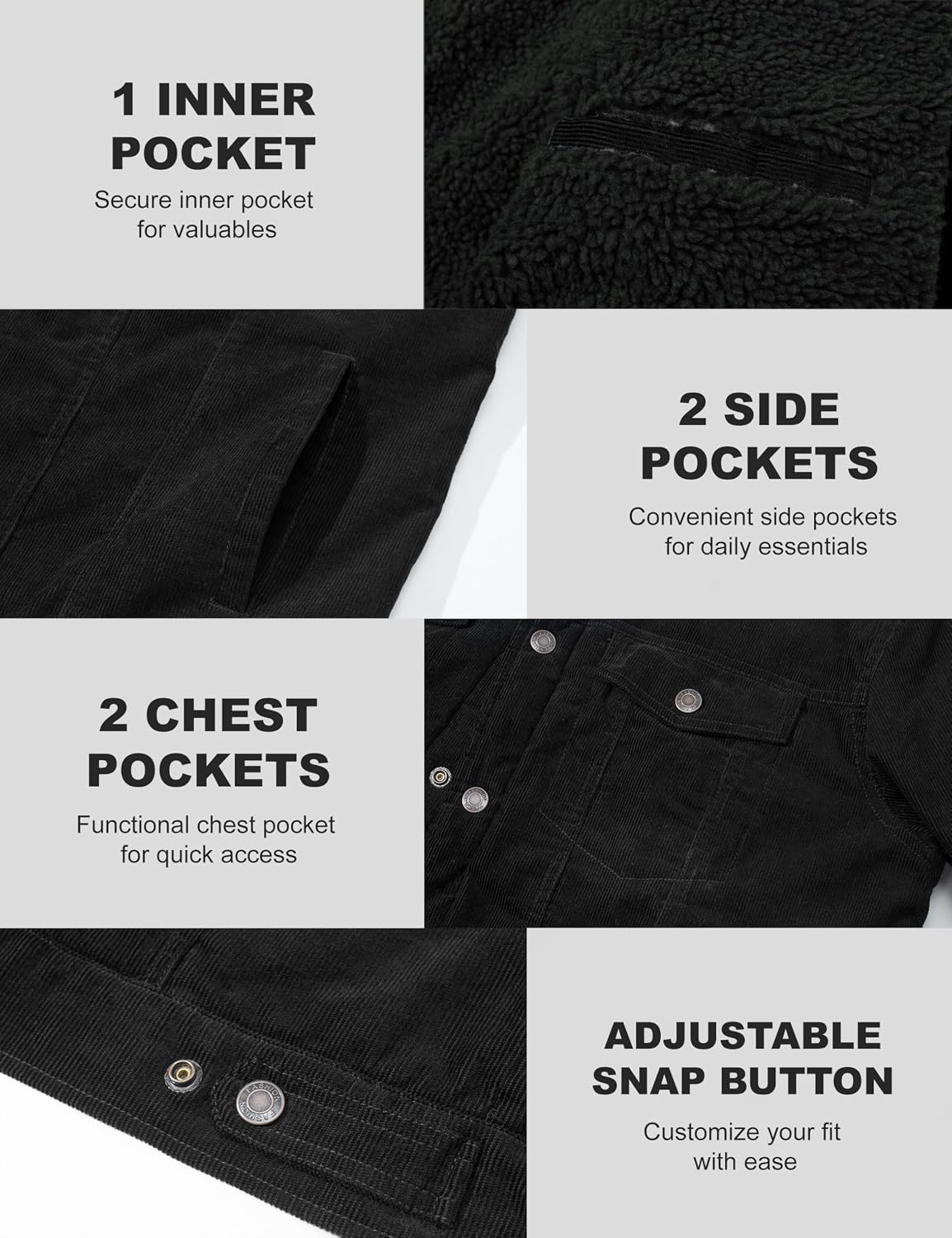 Thumbnail 5 de MAGCOMSEN Men's Sherpa-Lined Corduroy Jacket with 5 Pockets