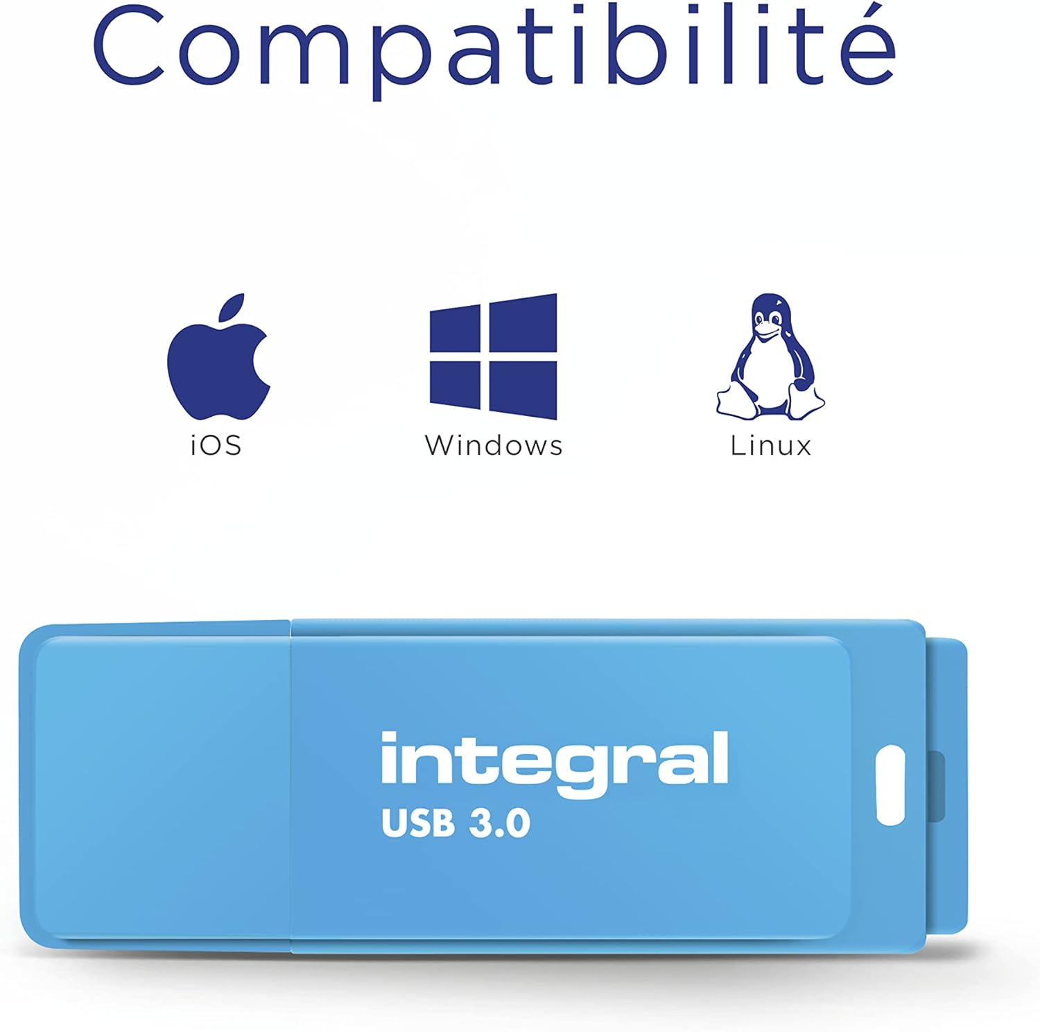 Thumbnail 3 de Integral 64GB Neon Bleu USB 3.2
