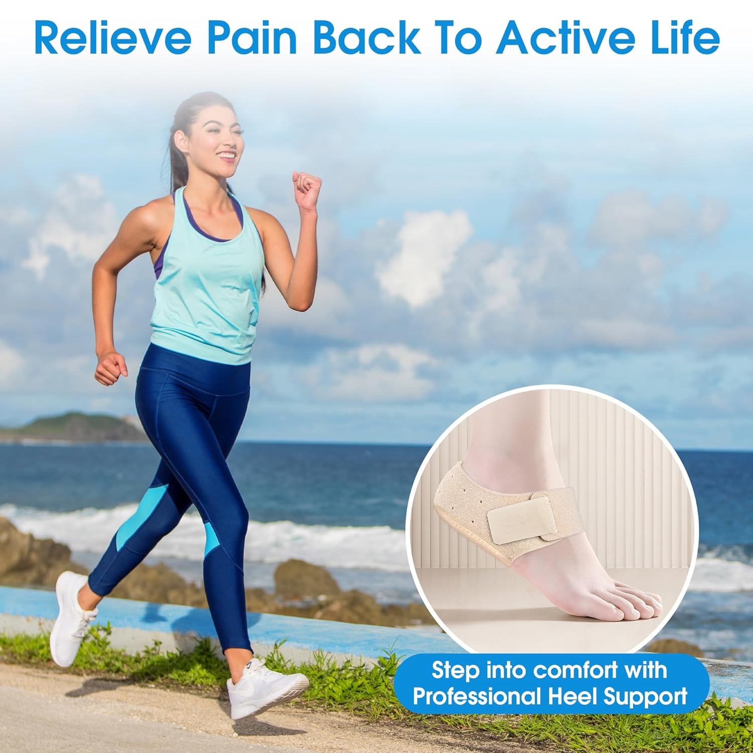 Thumbnail 5 de EASICUTI Plantar Fasciitis Gel Heel Protectors (2 pairs) – heel cups with adjustable strap and SBR cushioning