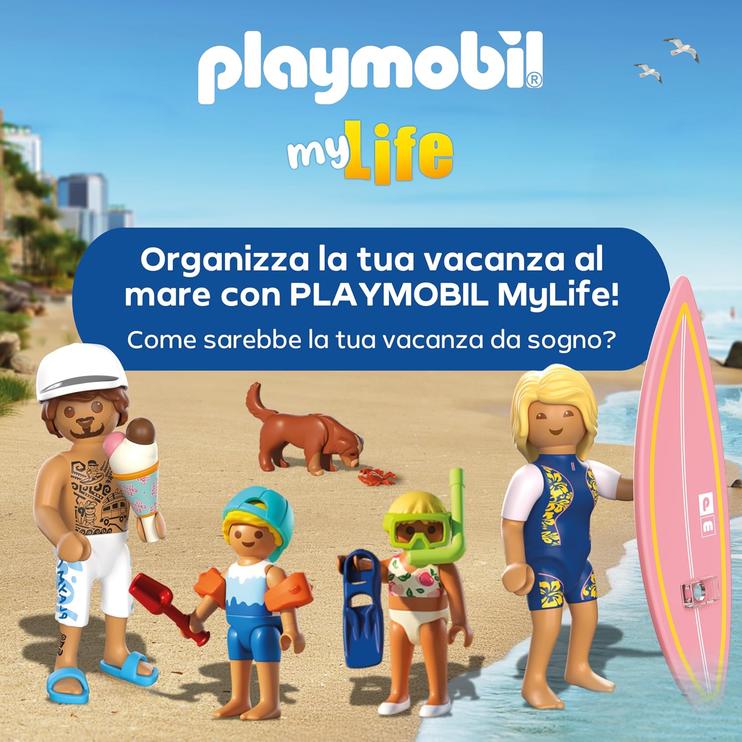 Detalle 2 de PLAYMOBIL Vacanza sulla Spiaggia 71906 – Divertimento in Famiglia al Mare