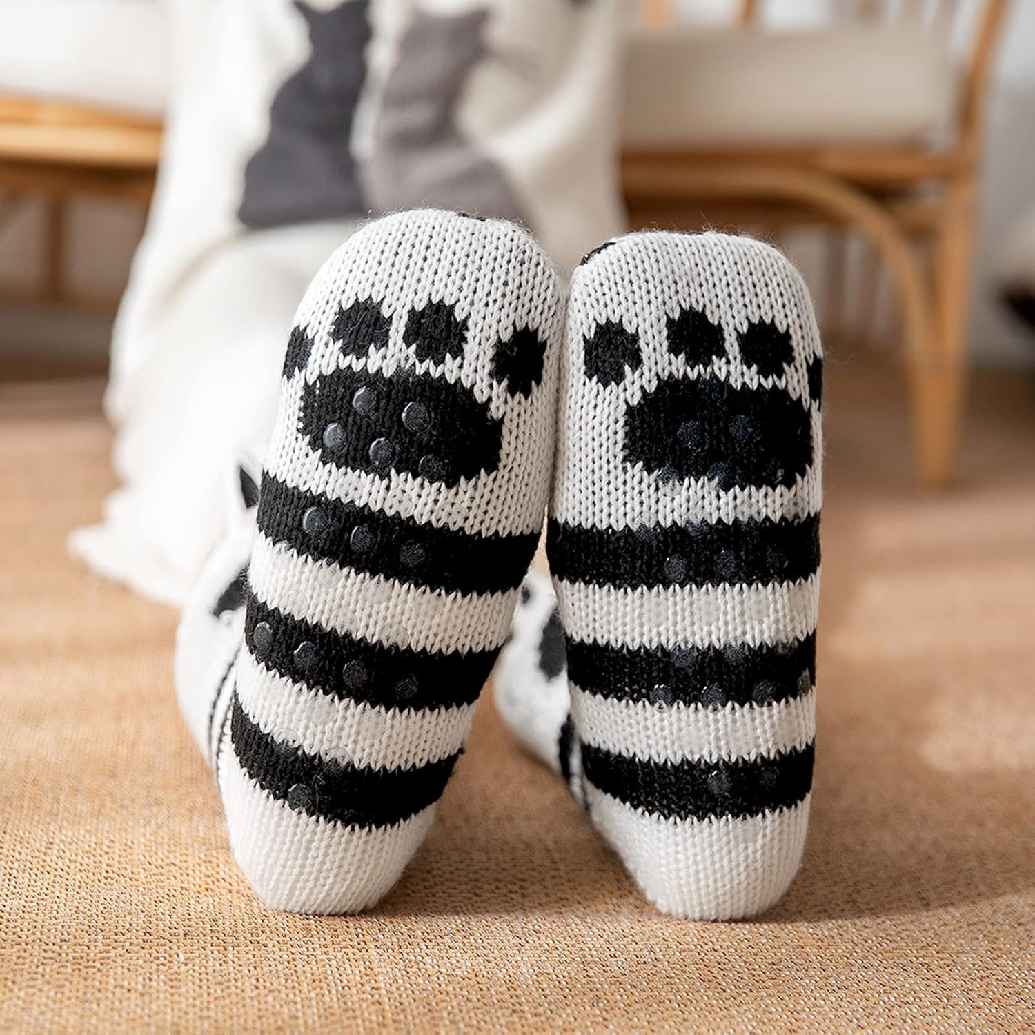 Detalle de LOFIR Calze a Pantofola Donna Morbido e Caldo: Antiscivolo con Dettagli Animali per Inverno