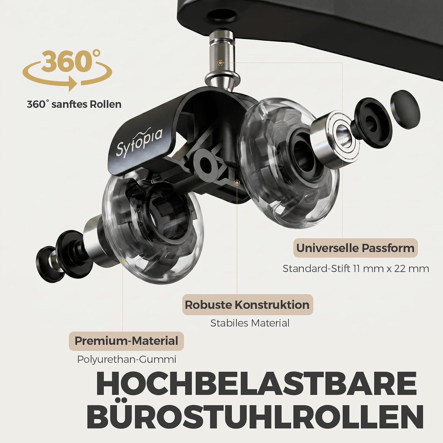 Detalle 2 de Sytopia 5er Rollen Bürostühle 317 kg