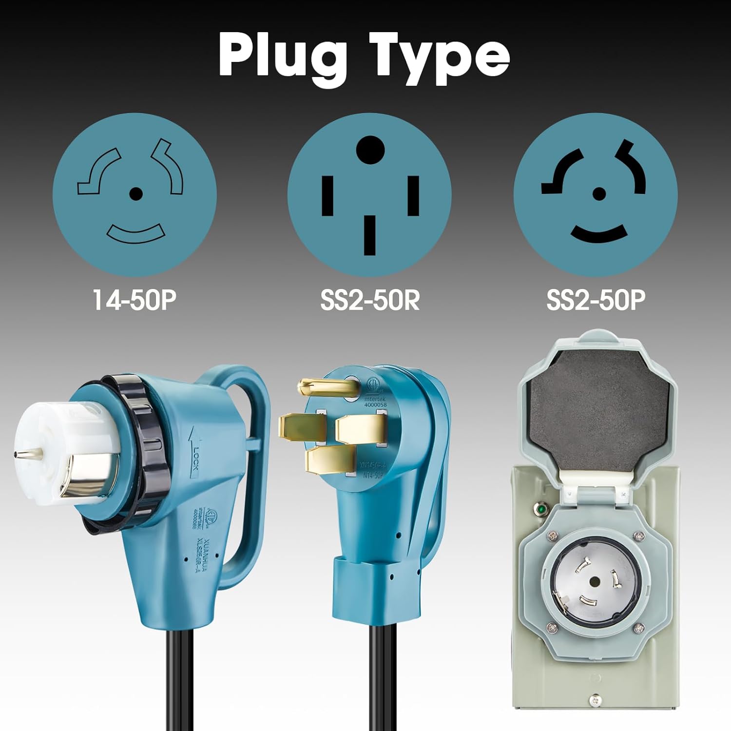 Thumbnail 1 de NEMA SS2-50P 50A Generator Extension Cord 15FT 🔌