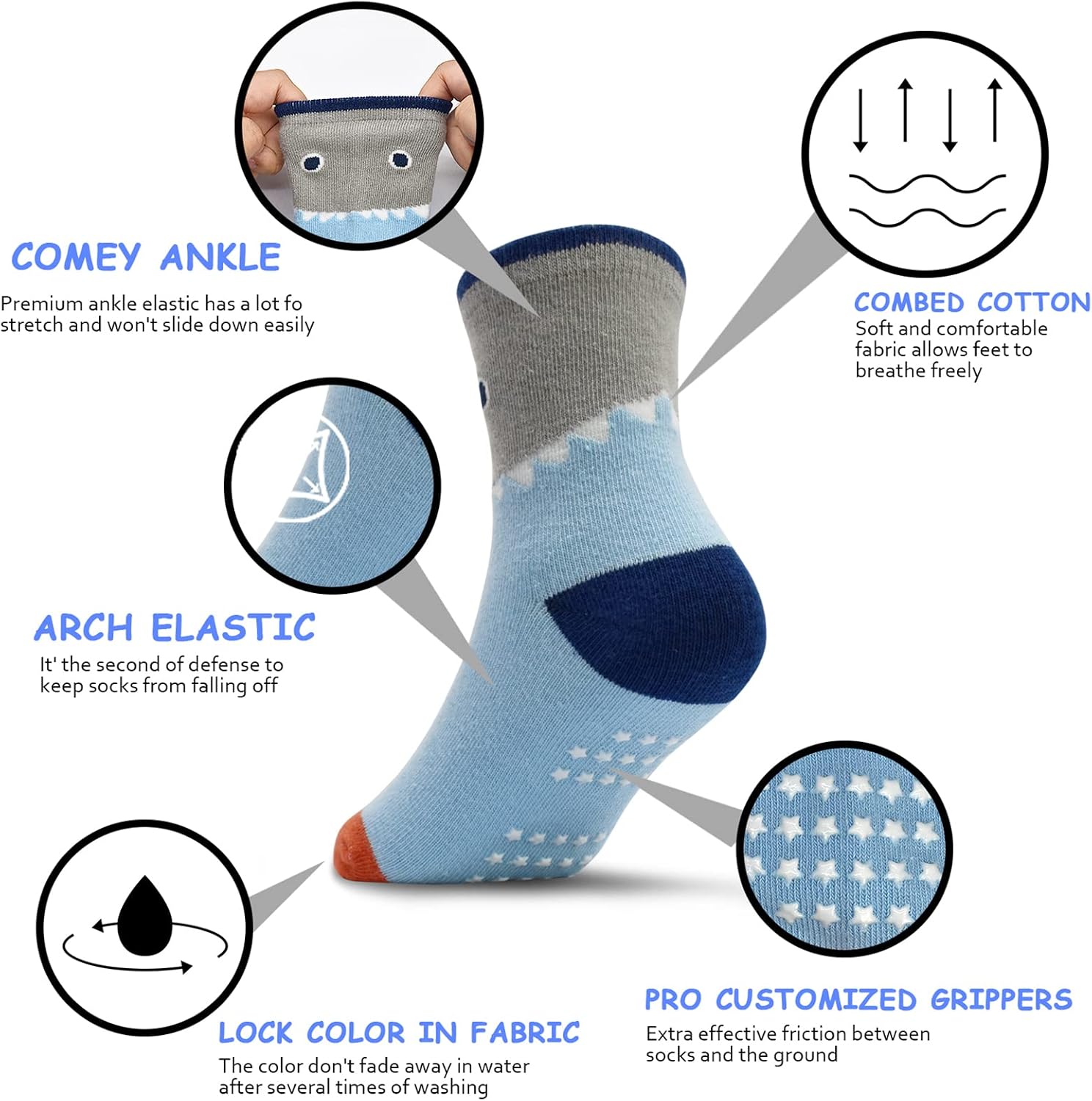 Thumbnail 4 de GRPSKCOS Toddler Non Slip Socks 12 Pairs