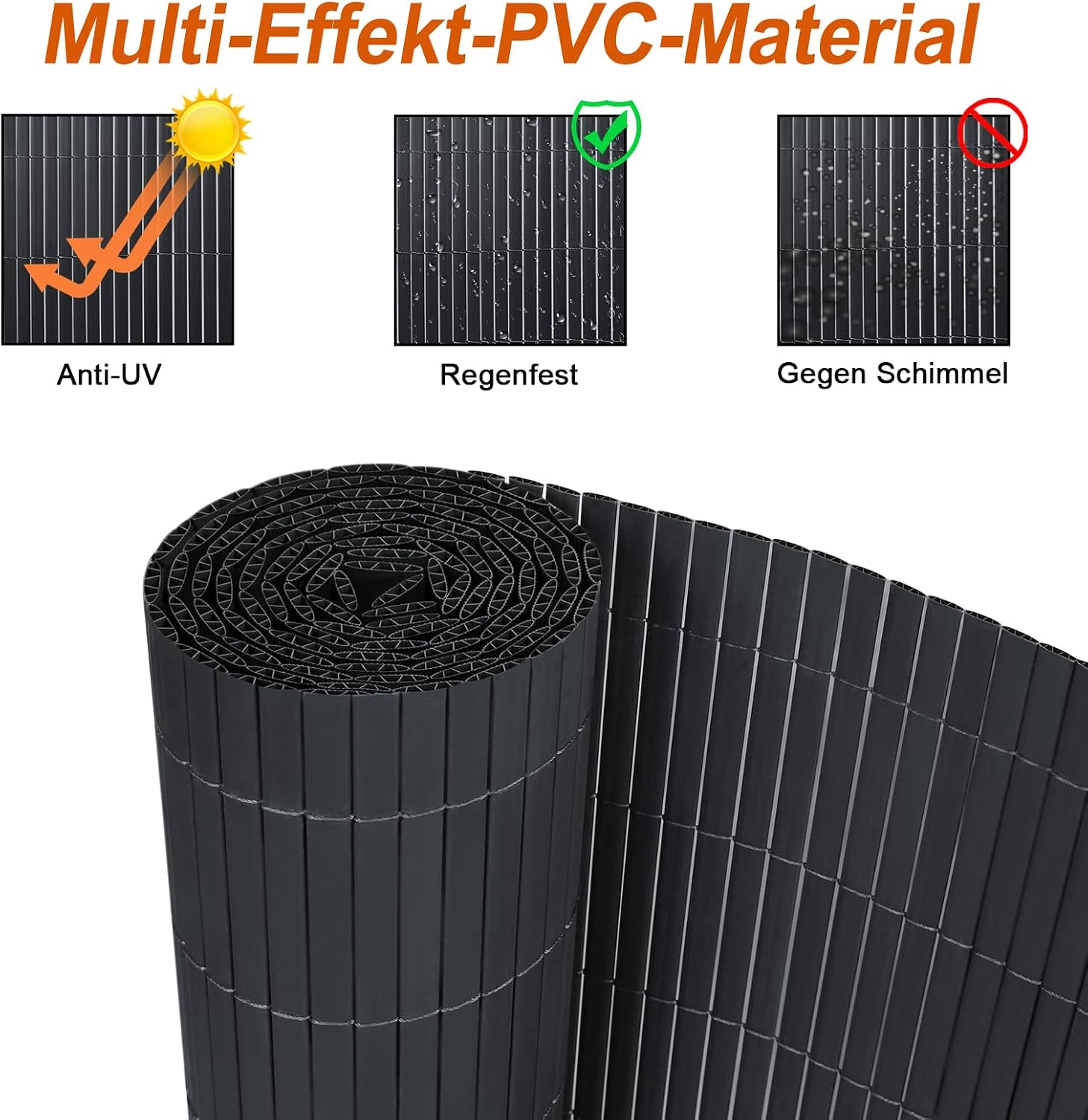 Detalle de YRHome Sichtschutzmatte PVC 120 x 1000 cm