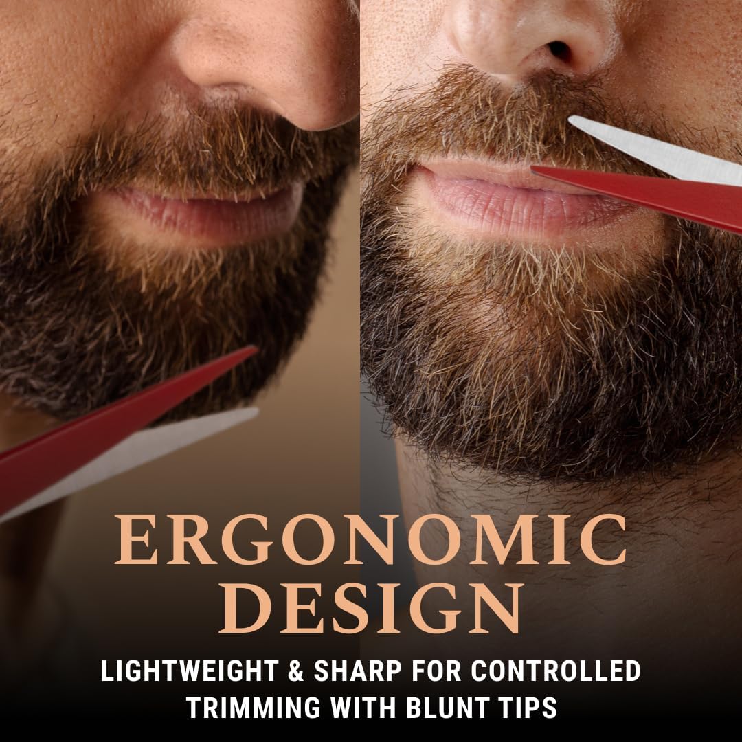 Detalle 2 de Ontaki 5" Beard & Moustache Scissors Grooming Kit with Comb Set and Carry Pouch