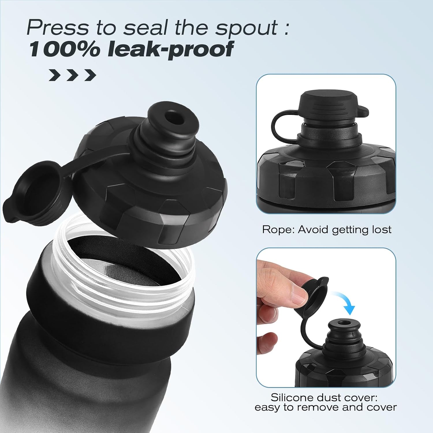 Detalle 2 de GXCROR bike water bottle holder with bottle combo (lightweight, leak-proof cage set)
