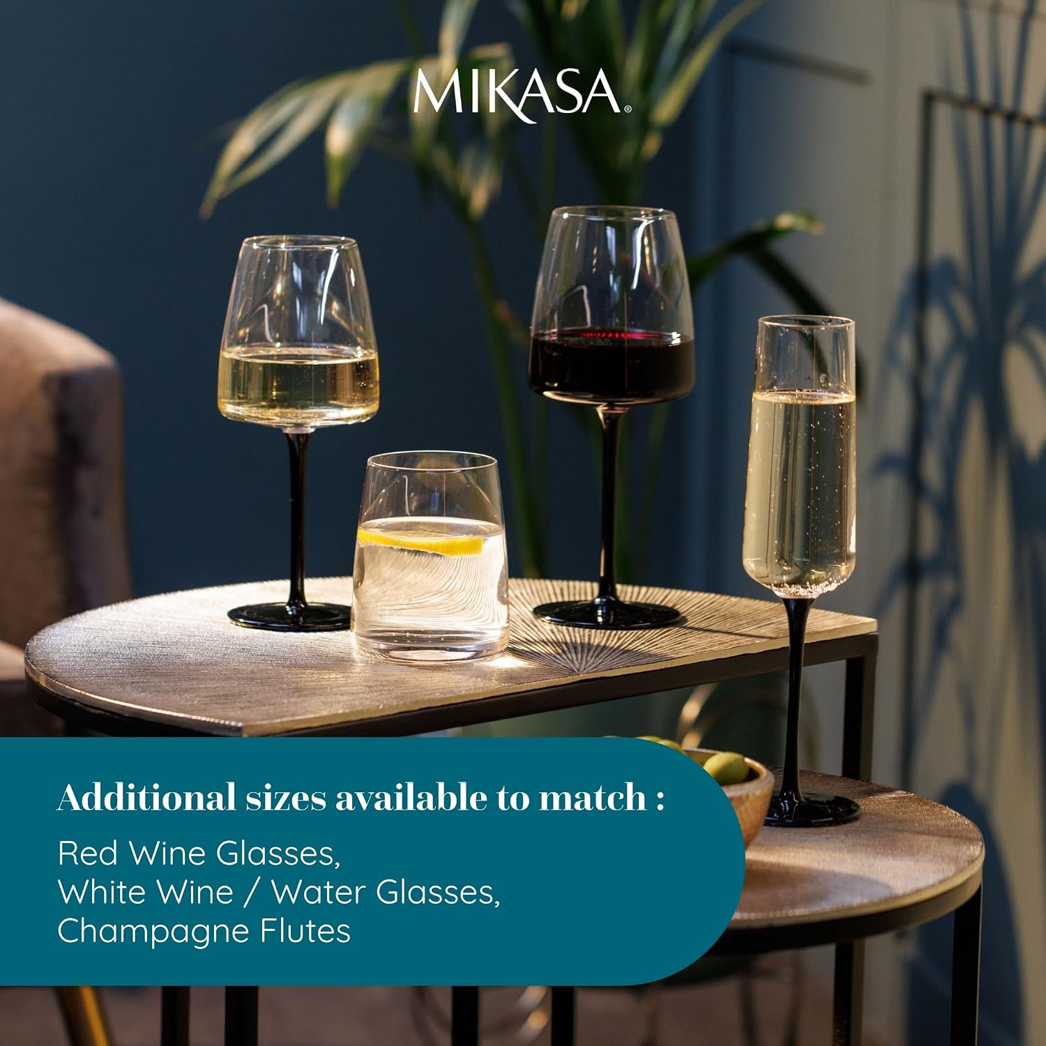 Detalle 2 de Mikasa Palermo Stemless Wine Glasses, Set of 4, 350ml Lead-Free Crystal