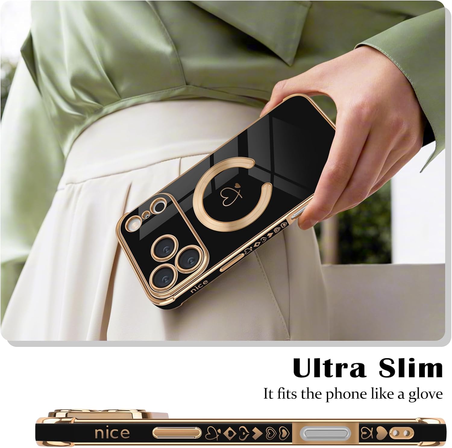 Thumbnail 5 de Newseego Magnetic Case for iPhone 17 Pro Max with Heart Pattern