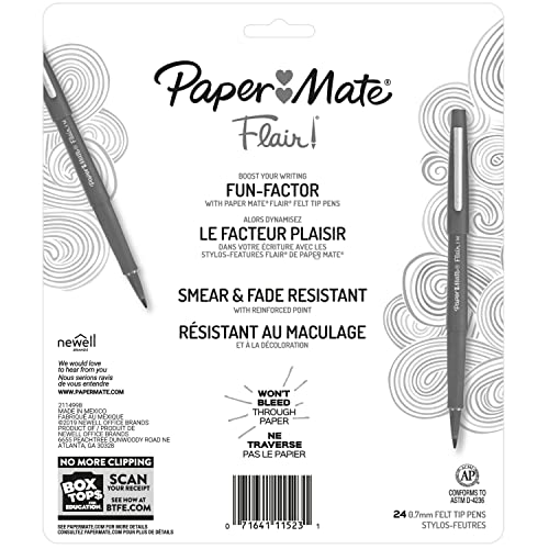 Thumbnail 7 de Paper Mate Flair Felt Tip Pens, Medium Point (0.7mm), 24-Color Assortment