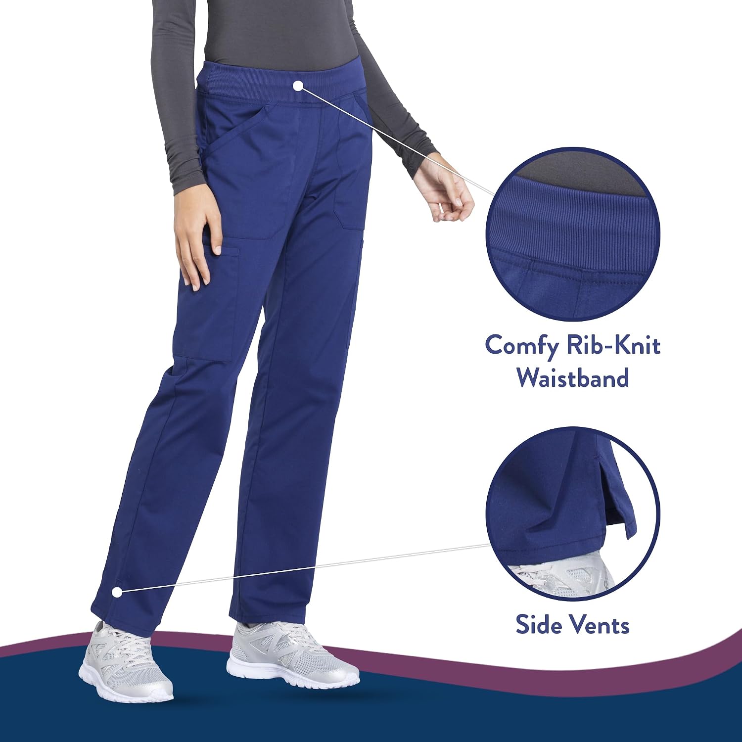 Detalle 1 de Cherokee WW170T Women's Scrub Pants with 2-Way Stretch and Six Pockets