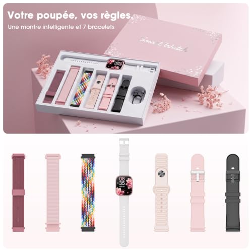 Thumbnail 1 de Hwagol - 7 Bracelets et Coffret Cadeau: Montre Connectée Femme 1,83'' HD, Appels Bluetooth, 100+ Modes, Cardiofréquence