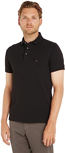 Detalle de Tommy Hilfiger Maglietta Polo Maniche Corte Uomo 1985 Slim Fit Nero XS