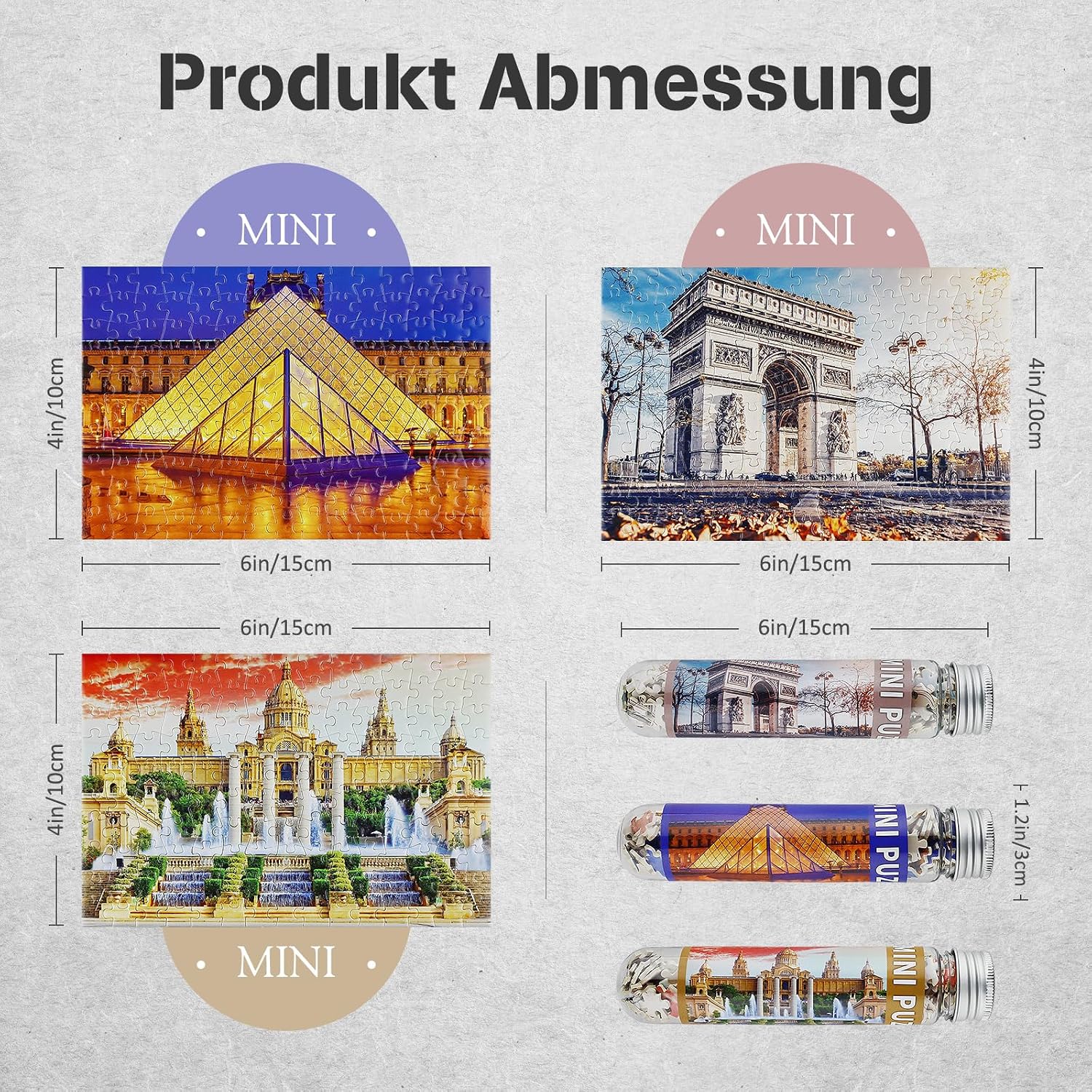 Thumbnail 1 de MISITU Mini-Puzzles 3er-Pack mit 150 Teilen