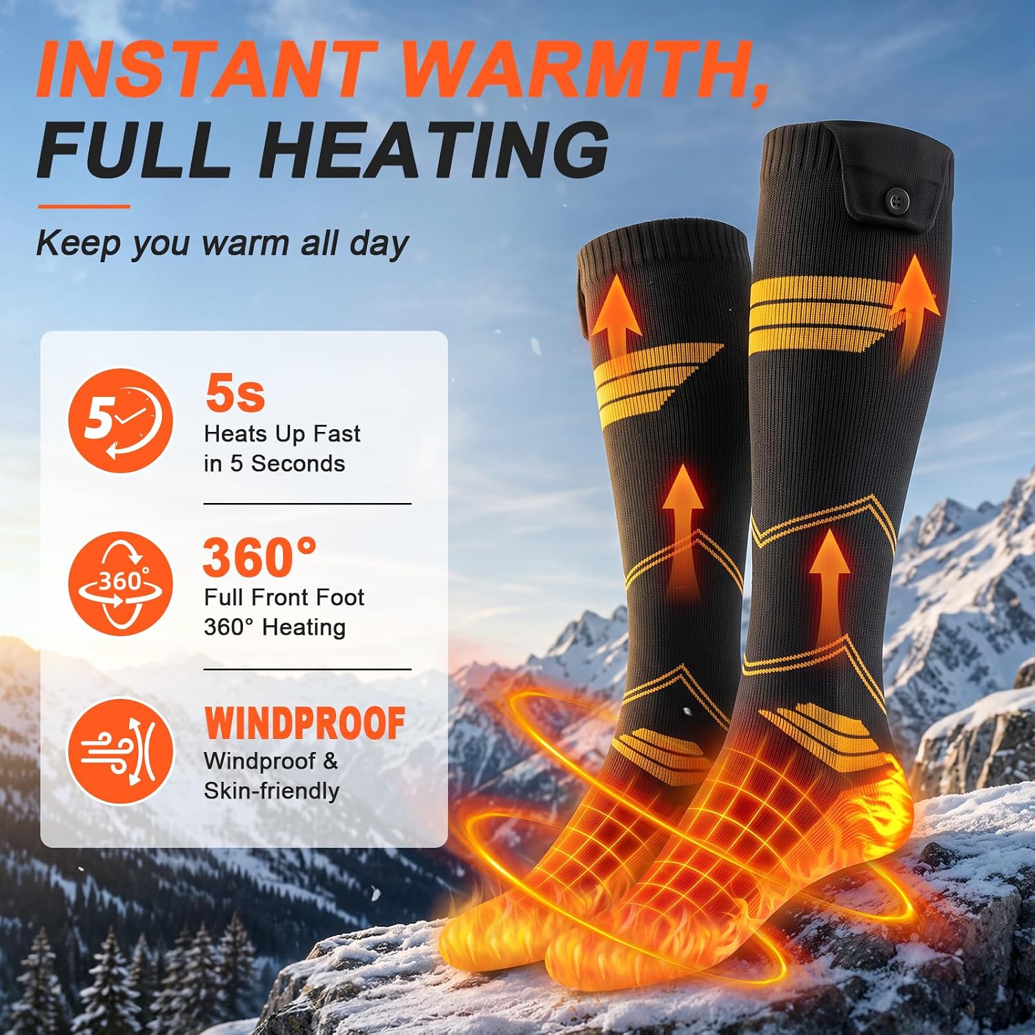Thumbnail 2 de Eoguasa AF-01 Heated Socks with App Control, 3 Heat Levels and Dual Batteries