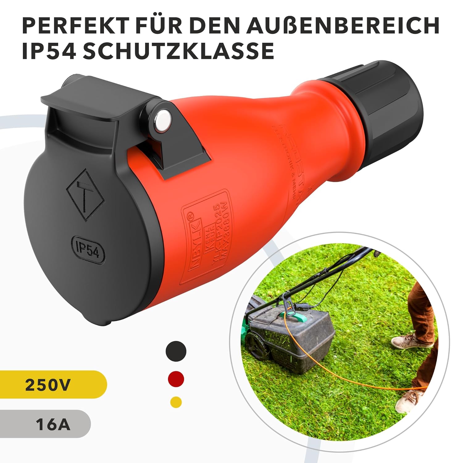 Detalle 2 de RedStar24 Schuko Kupplung 230V IP54