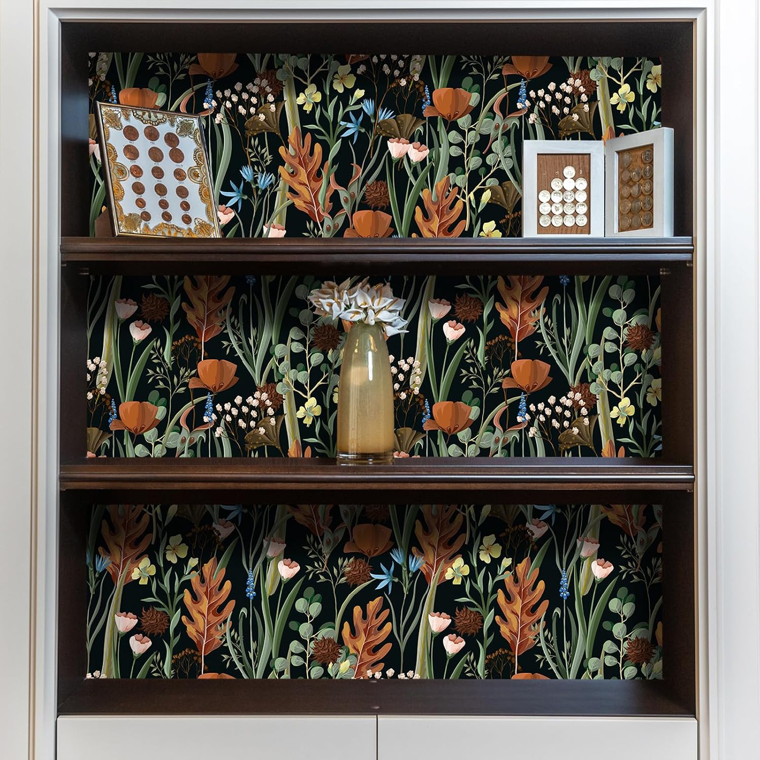 Thumbnail 1 de VEELIKE Vintage Black Floral Wallpaper 44.5×300cm