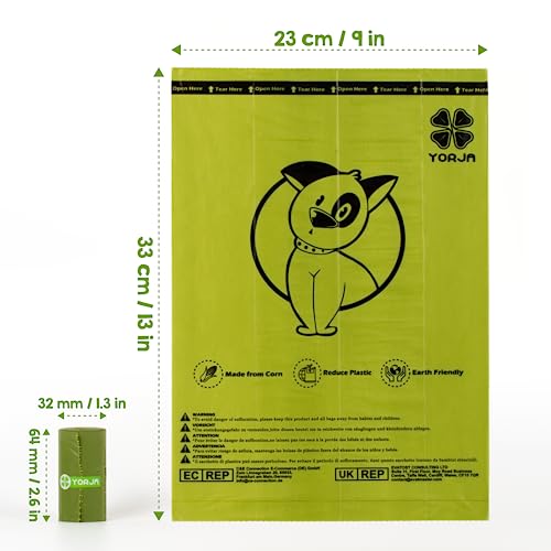 Detalle de YORJA Bolsas para Excrementos de Perro: extra gruesas, biodegradables, 360 unidades en 24 rollos