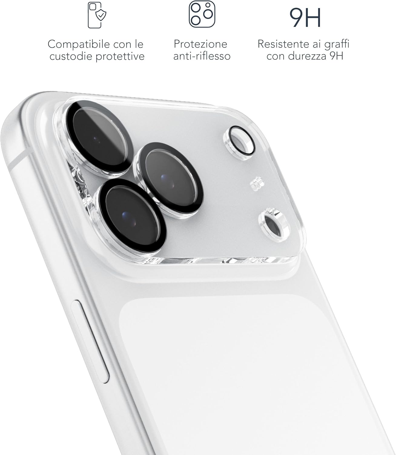 Thumbnail 1 de VONMÄHLEN Protezione Lente per iPhone - Vetro temperato 9H trasparente per iPhone 17 Pro
