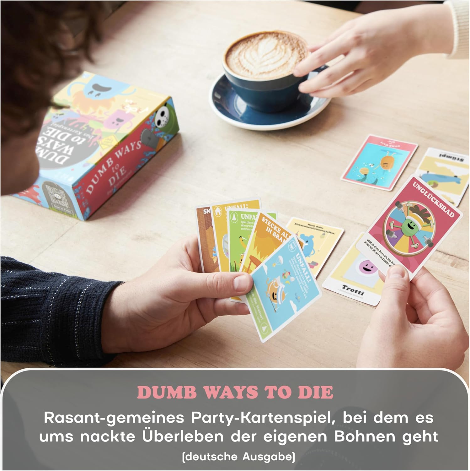 Detalle de Dumb Ways to Die – rasant-gemeines Kartenspiel (deutsche Ausgabe) von Spin Master Games