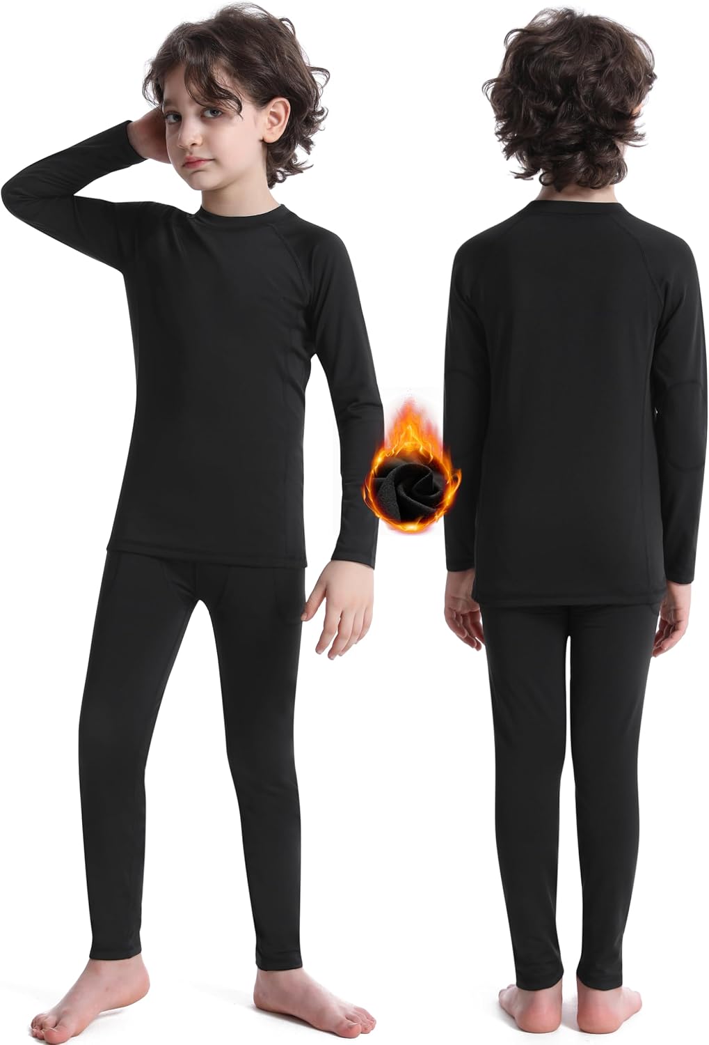 Detalle 2 de Roadbox RYCA0209016_ParentASIN Boys’ Fleece-Lined Thermal Underwear Set