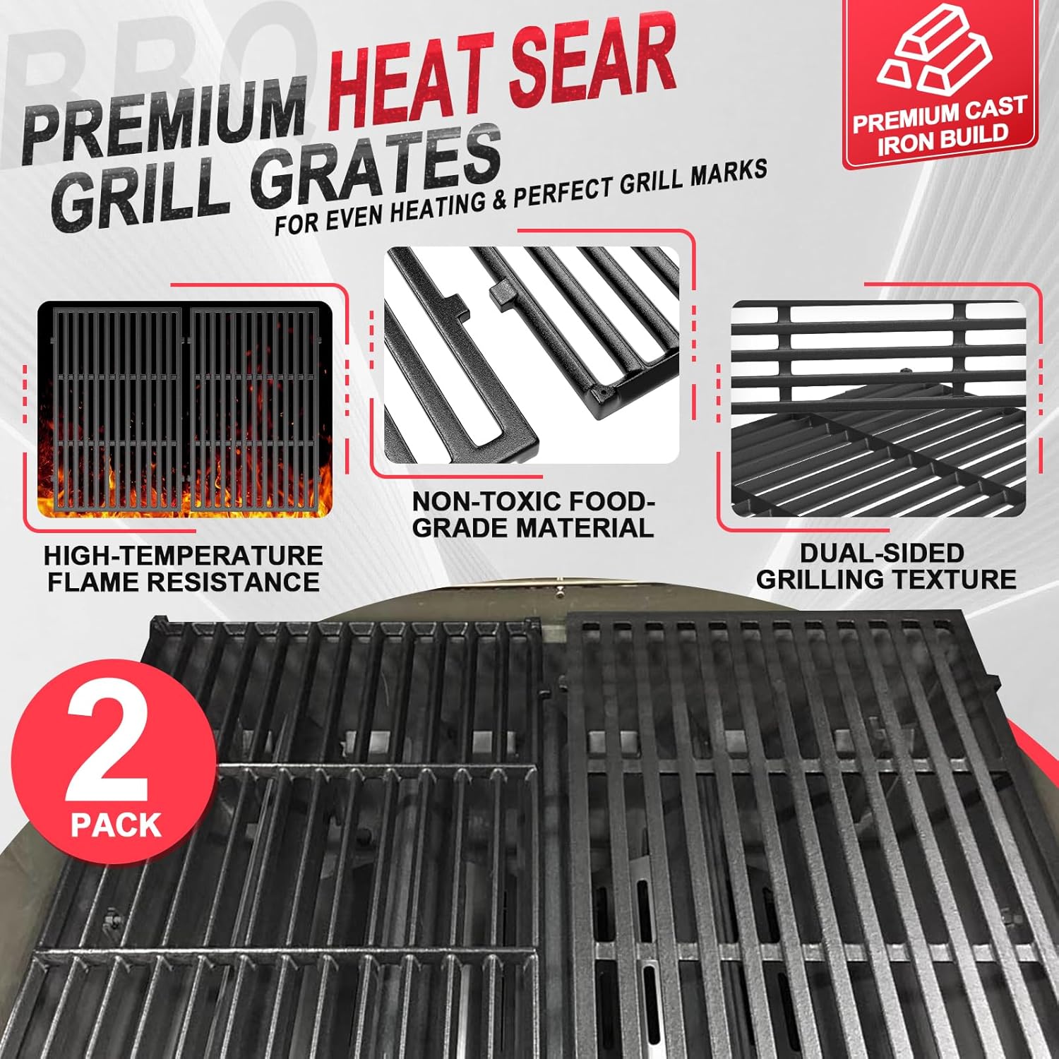 Thumbnail 3 de Grill Parts Kit for Weber Genesis 300-330: Complete 7621 Flavorizer Bars, 7524 Grates, 7622 Heat Deflectors