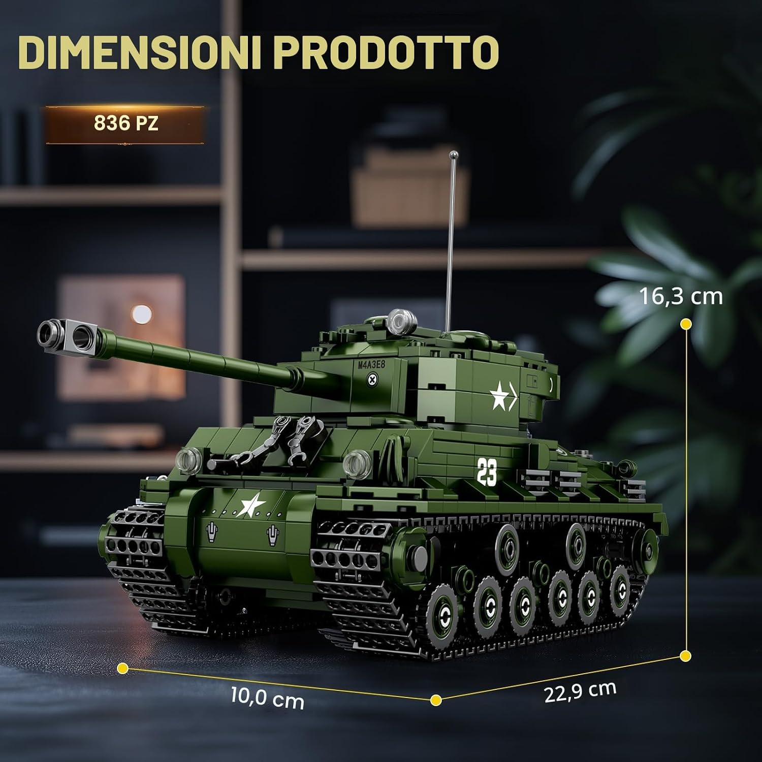 Detalle de Reobrix M4A3E8 Sherman Tank 836 pezzi