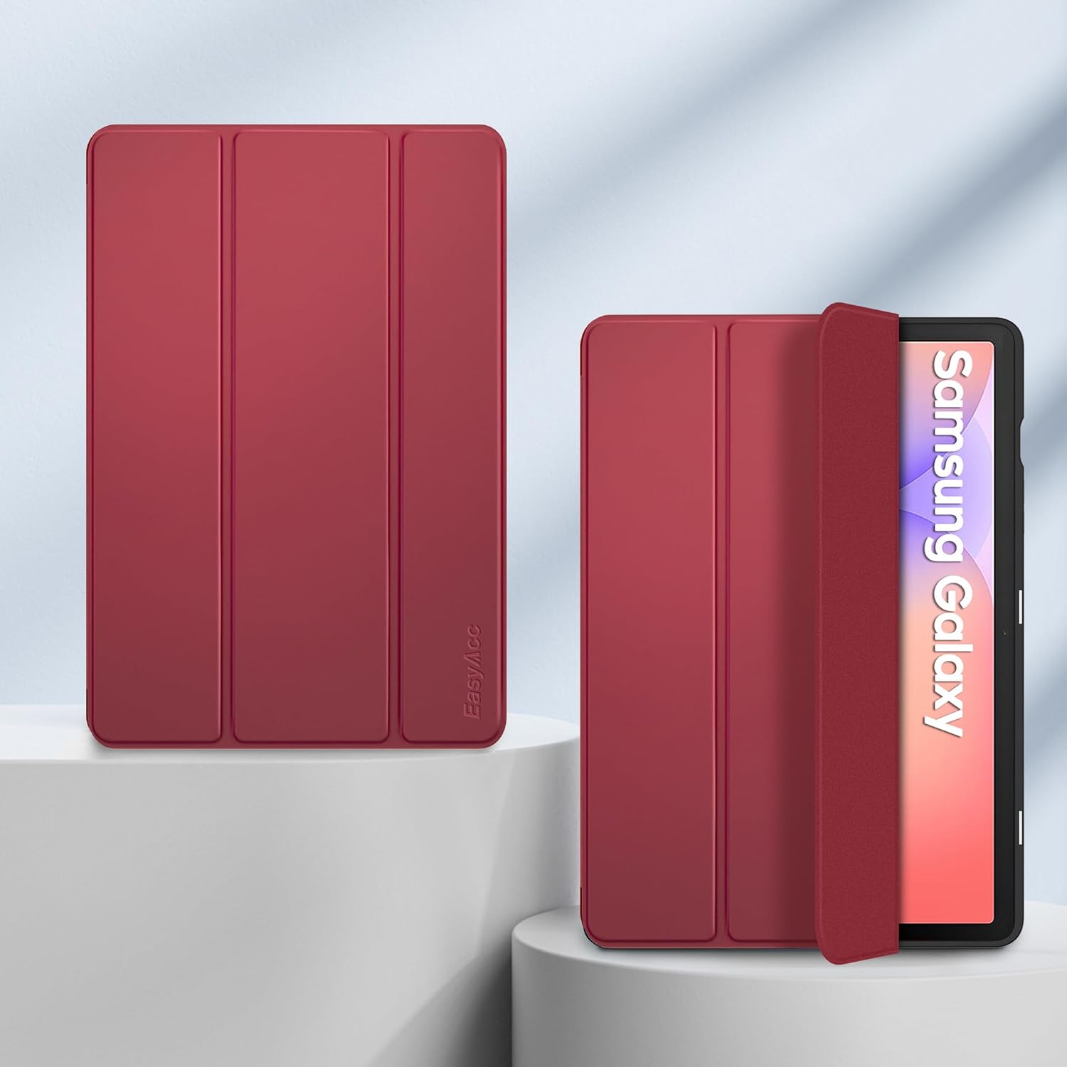 Thumbnail 4 de EasyAcc Schutzhülle aus PU-Leder für Samsung Galaxy Tab S10 Lite/S10 FE 10.9" / S9 FE 10.9" & S9 11" mit S Pen Halter – Ultra Dünn, Standfunktion, Rotwein