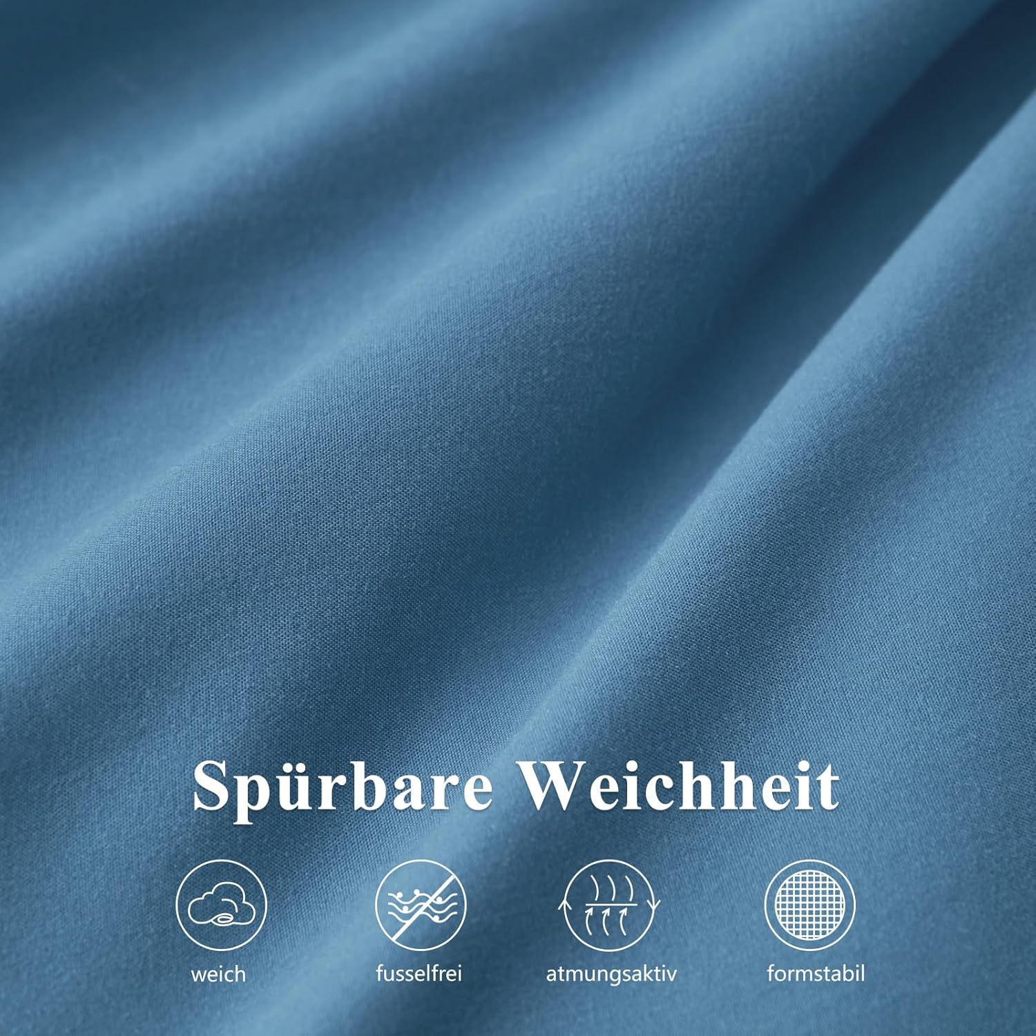 Thumbnail 6 de Aisbo King Size Fitted Sheet Dusty Blue – Extra Deep Pocket (16in/40cm) 150x200 cm