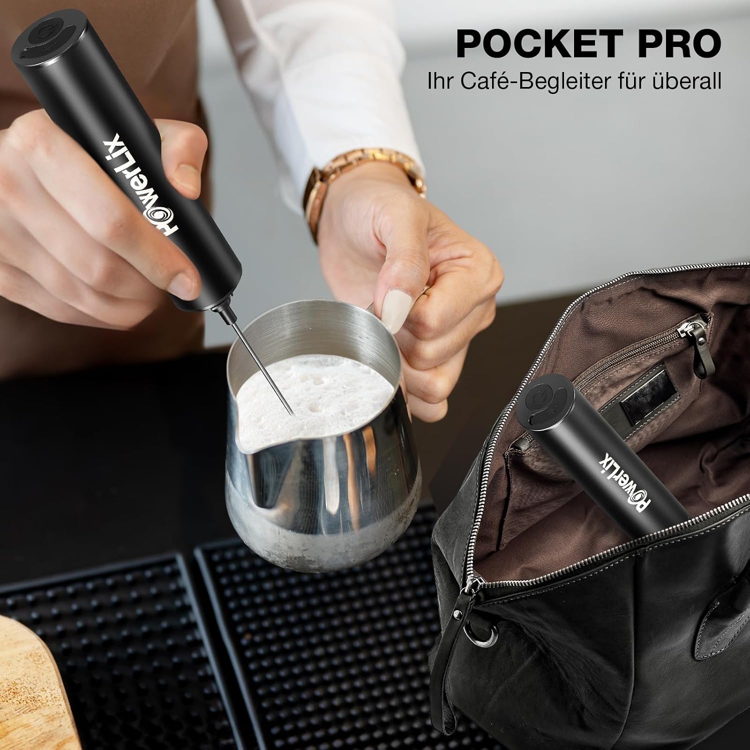 Thumbnail 6 de POWERLIX Pro 3-in-1 elektrischer Milchschäumer (handheld) mit USB-C Wiederaufladung
