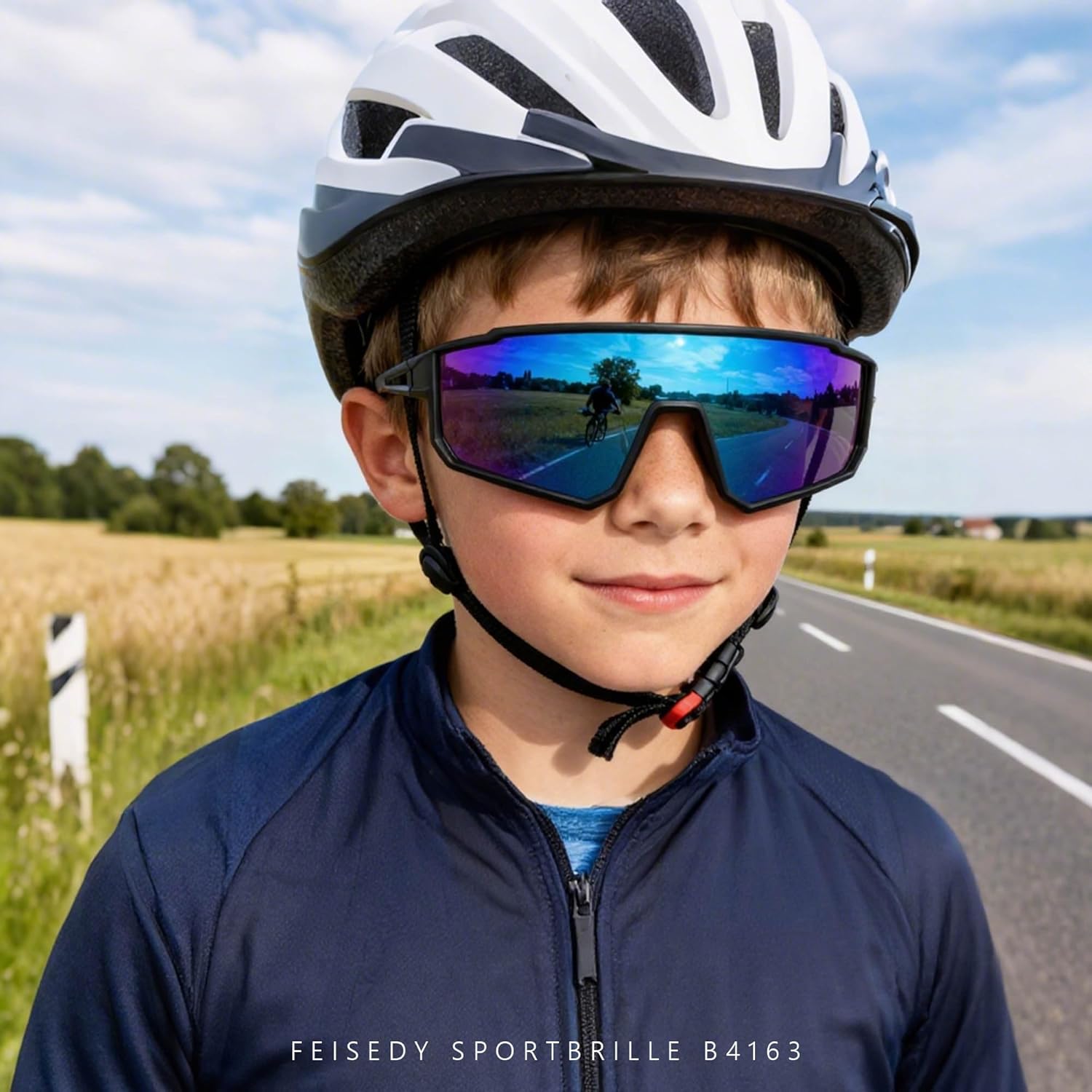 Thumbnail 5 de FEISEDY Occhiali da sole sportivi polarizzati UV400 per ragazzi 6-15 anni (montatura TR90, modello B4163)