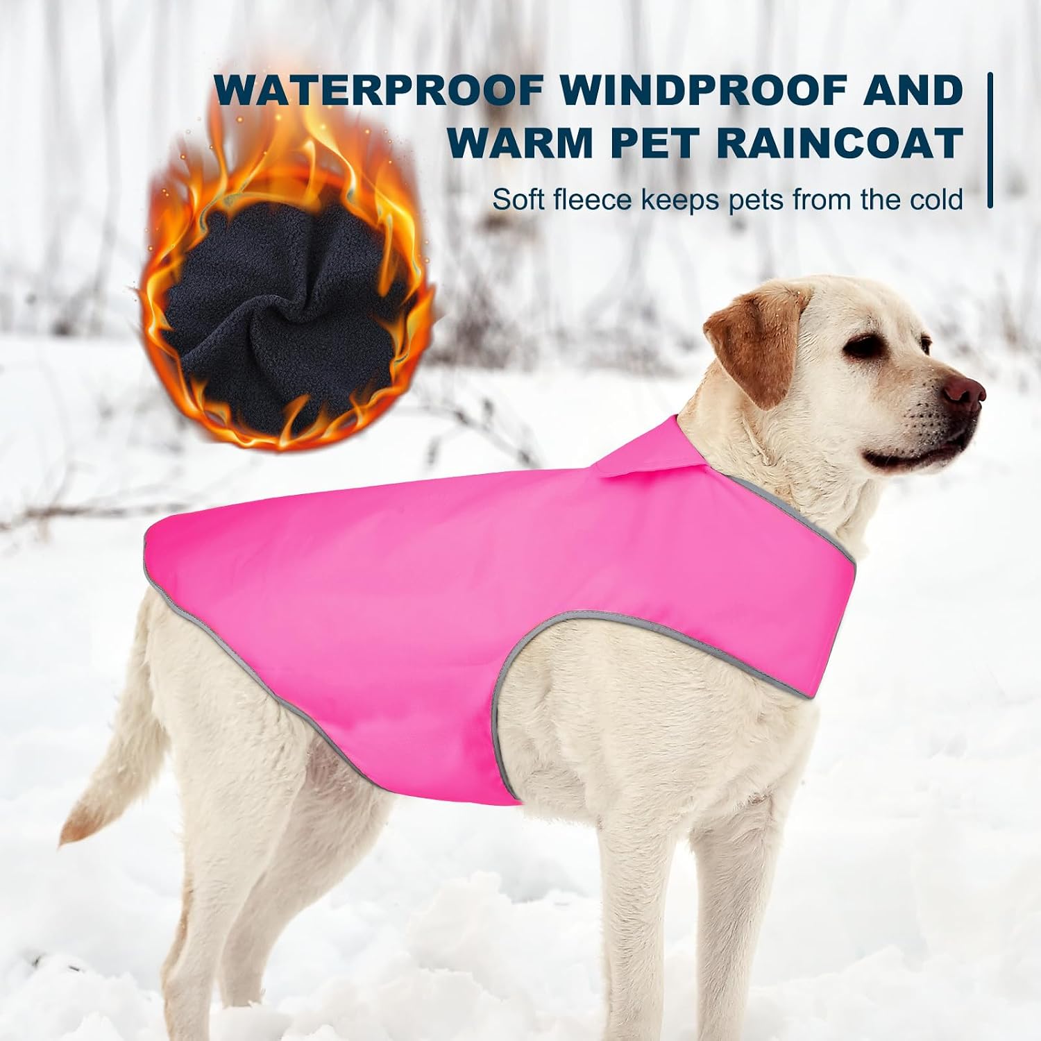 Thumbnail 5 de YFbrite Waterproof Dog Coat – Lightweight Pet Raincoat Jacket (Pink, Small)