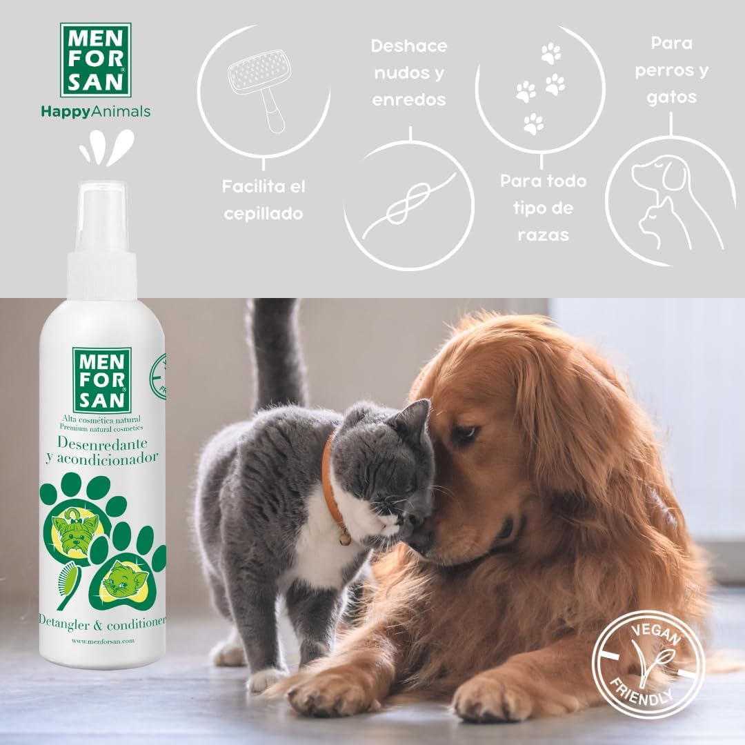 Detalle 2 de Conditionneur Démêlant Menforsan Chien Spray 125 ml – Districante non grasso per mantello lucente