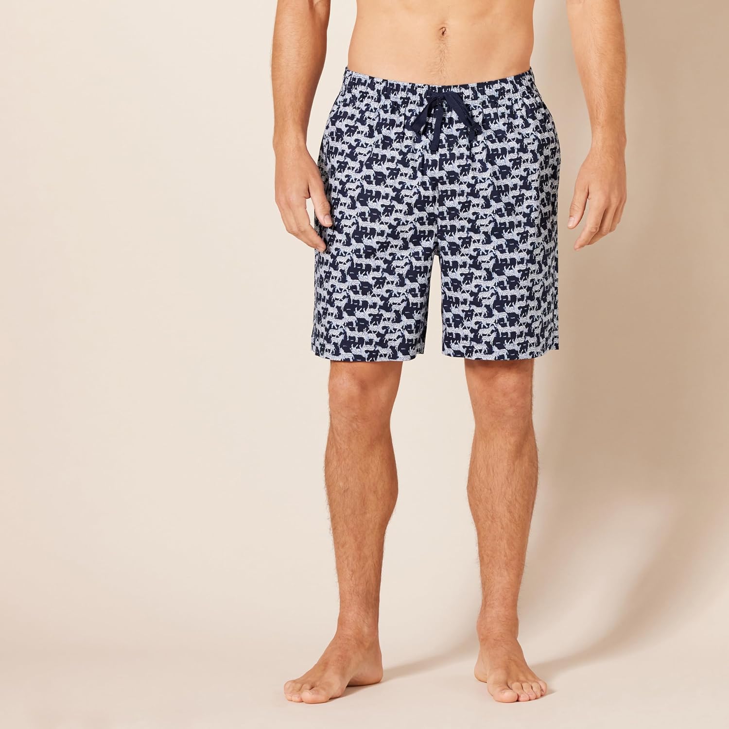 Detalle de Amazon Essentials Men's Lounge Sleepwear Pajama Bottom Shorts, Cotton Stretch Poplin