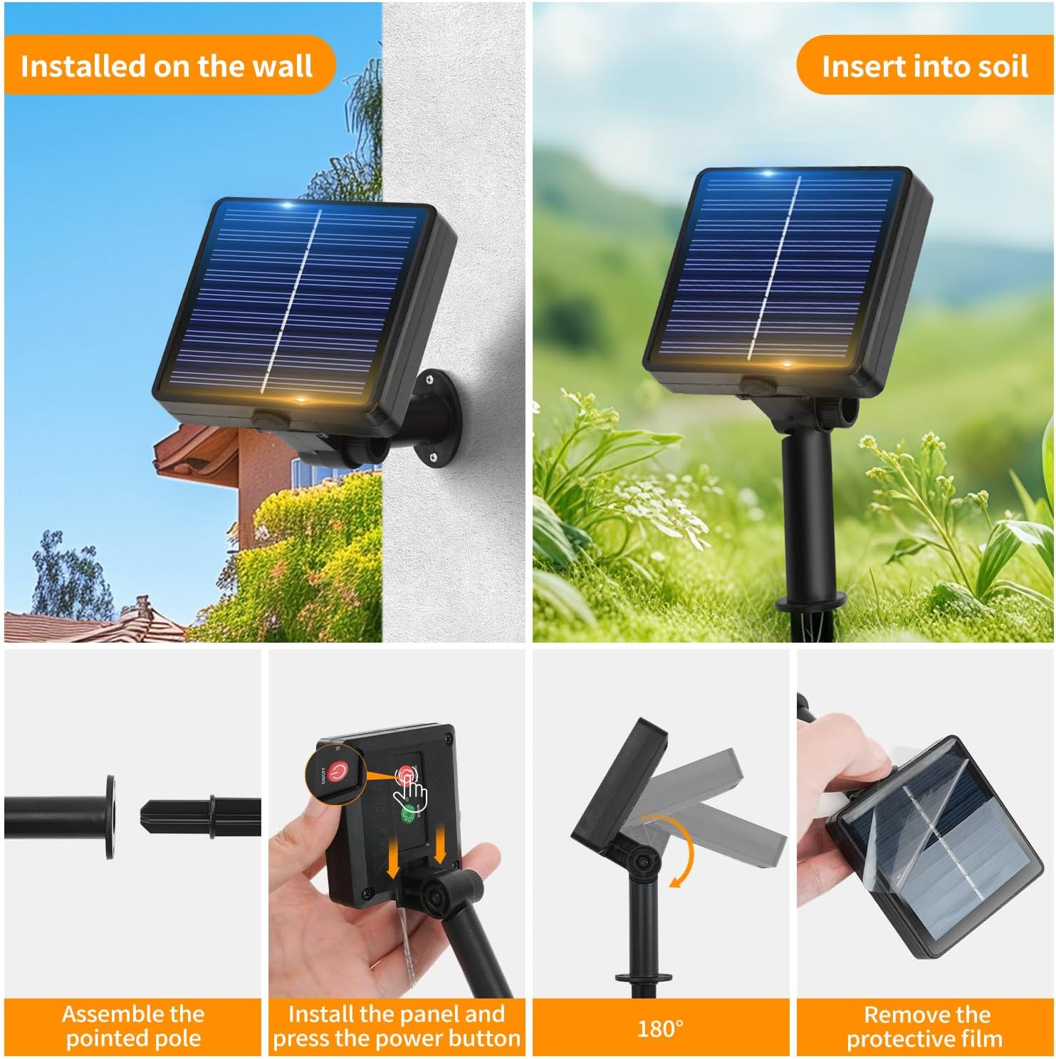 Detalle 2 de Hoteril Solar Lichterkette Outdoor 3x17 m – 150 LED, IP65, 8 Modi, 51 m Gesamtlänge